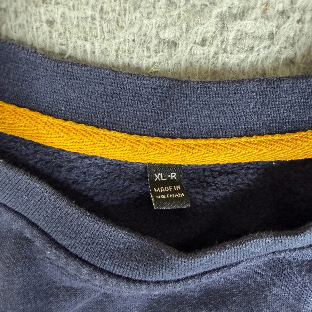 McDonalds Sweatshirt Mens XL Navy Blue Crewneck Side Zip Employee Uniform Logo
